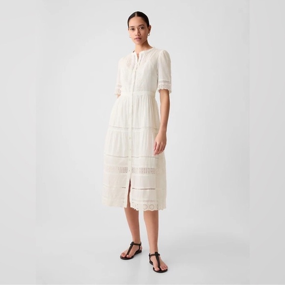 NWOT GAP Lace Midi Dress 👗 with removable cotton slip. Size Medium - Picture 2 of 10